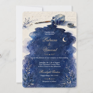Ink Sky Love Story Wedding Invitation