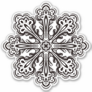 Ink Snowflake Decorative Winter Tattoo Art