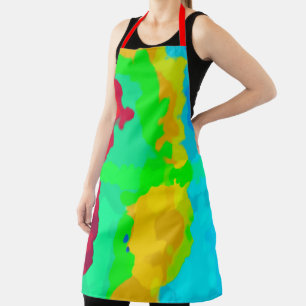 Ink Splash Colourful Bright Abstract Red Green Coo Apron