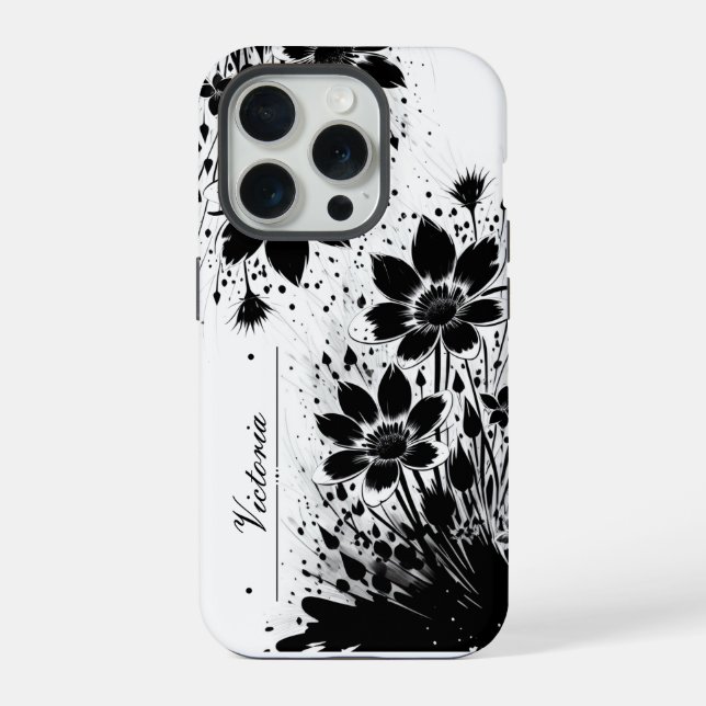 Ink-splashed Bloom iPhone Case (Back)