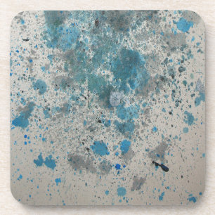 Ink Splats on Vintage Paper Coaster