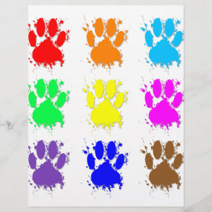 Ink Splatter Dog Paw Pattern