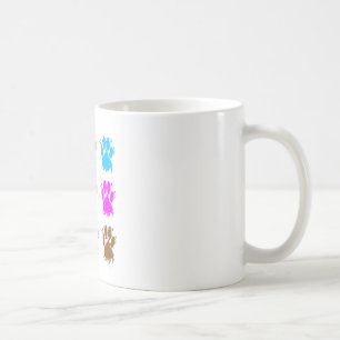 Ink Splatter Dog Paw Pattern Coffee Mug