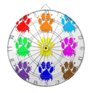 Ink Splatter Dog Paw Pattern Dartboard