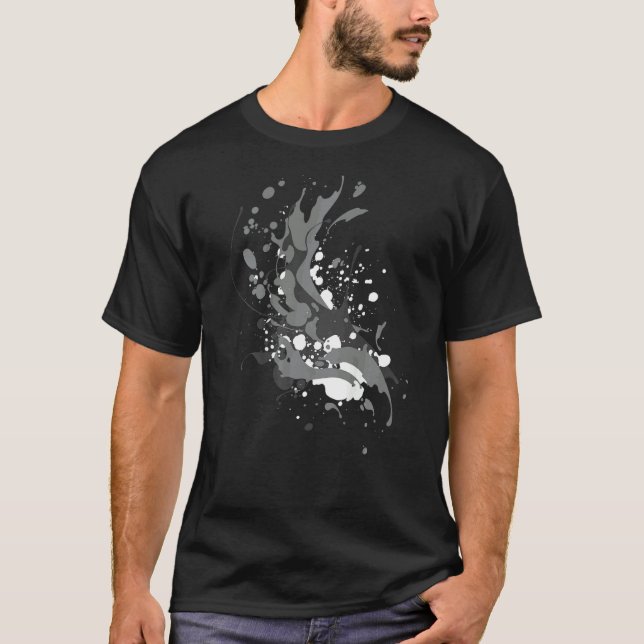 Ink Splatter With Paint Splash Spray T-Shirt (Front)