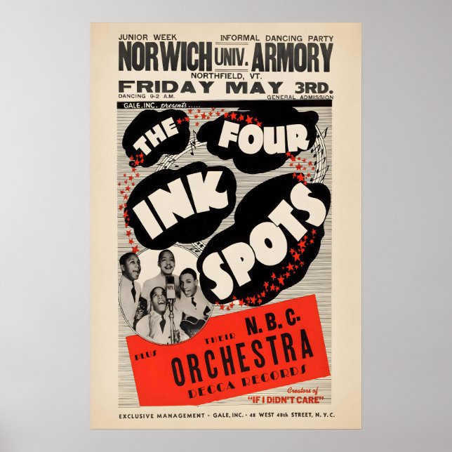 Ink Spots jazz poster - Norwich Armoury (Front)