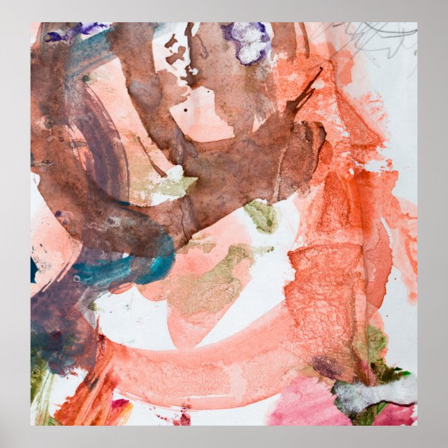 Ink stains on white paperabstract, acrylic, art, a poster (Front)