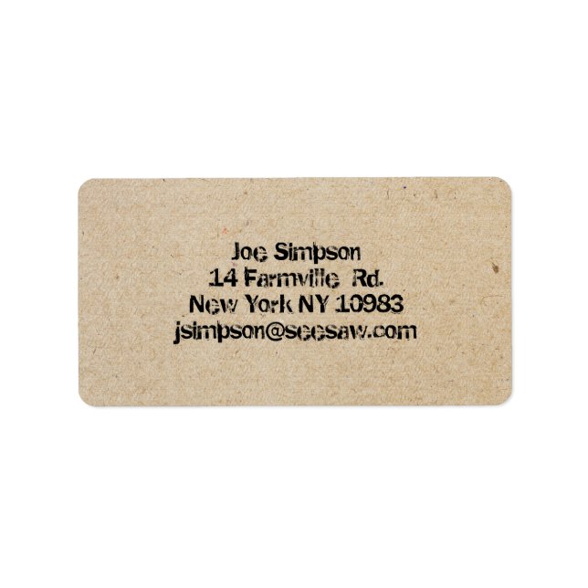 ink stamped address labels (Front)