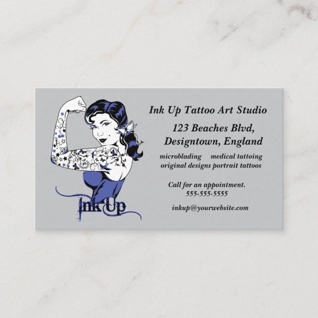 Ink Up Tattoo Art Studio Business Card (Front)