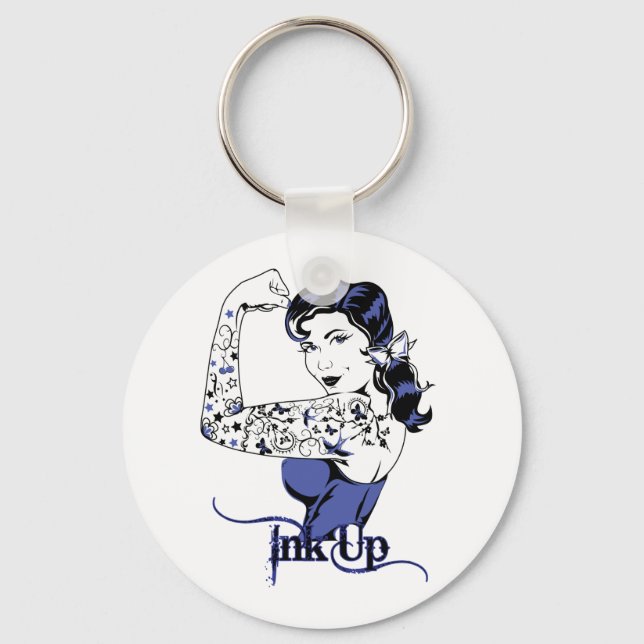 Ink Up Tattoo Style Key Ring (Front)