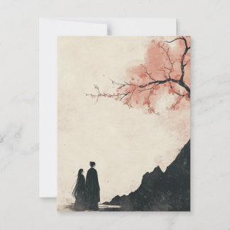 Ink Wash Painting Art Postcard