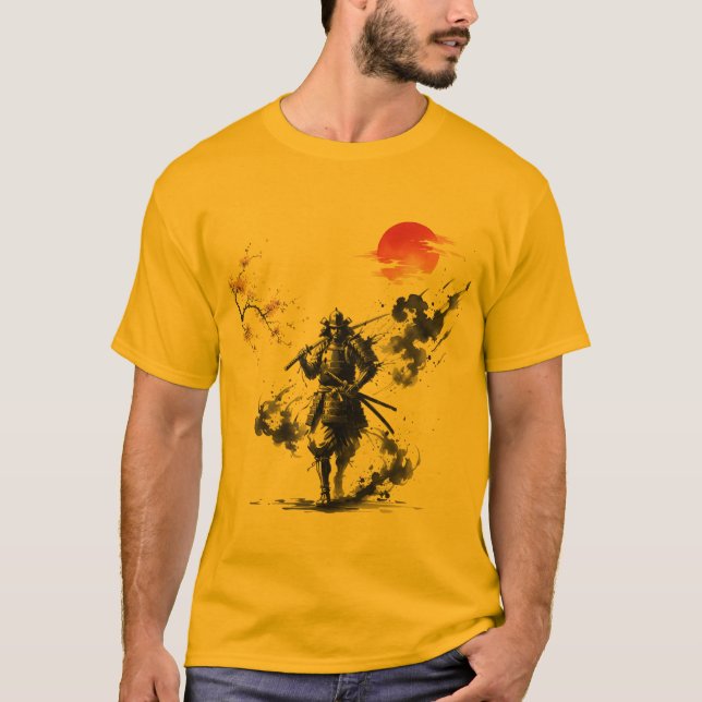 Ink Wash Samurai Warrior T-Shirt (Front)