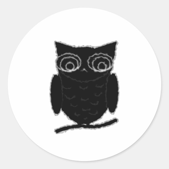 Inkblot Owl Classic Round Sticker (Front)