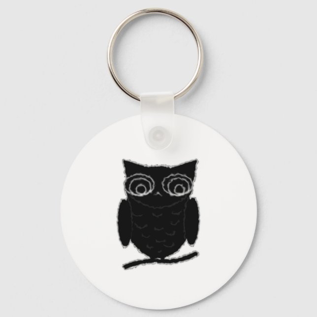 Inkblot Owl Key Ring (Front)