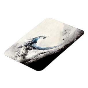 Inked Blue Ocean Wave Magnet