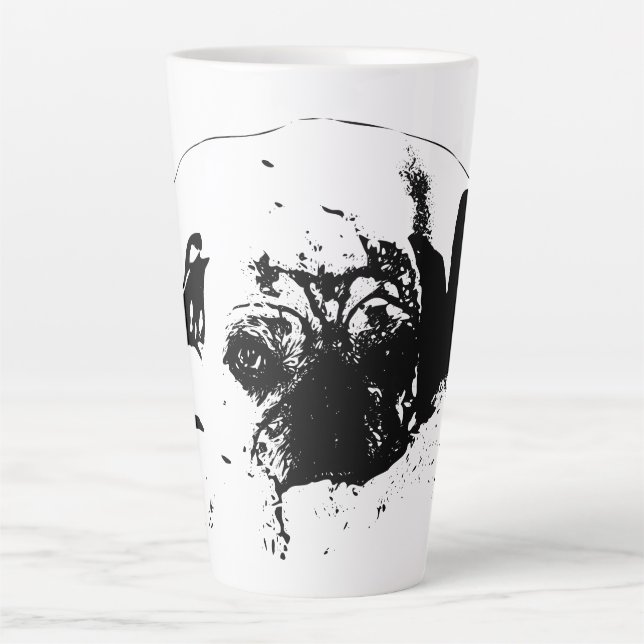 Inked Calm, Cheerful Sip Latte Mug (Front)