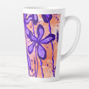 Inked Flowers  Latte Mug