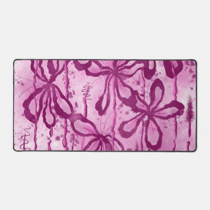 Inked Flowers Pink Sky Desk Mat