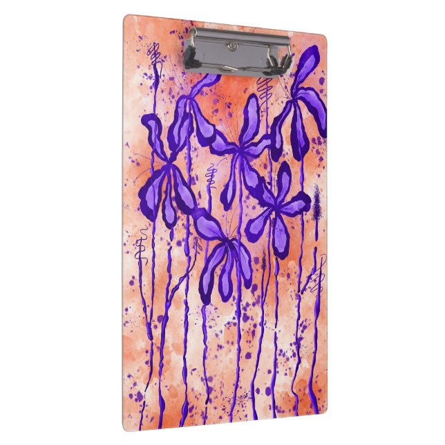 Inked Flowers Tropical  Sky  Clipboard (Right)