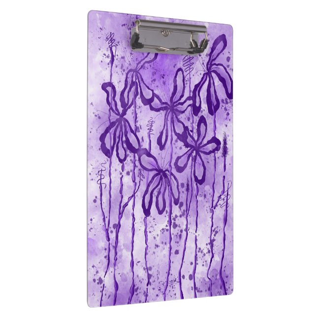 Inked Flowers Violet Sky  Clipboard (Right)