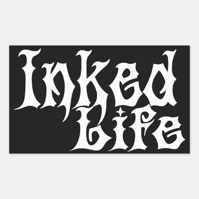Inked Life Black n White Rectangular Sticker (Front)