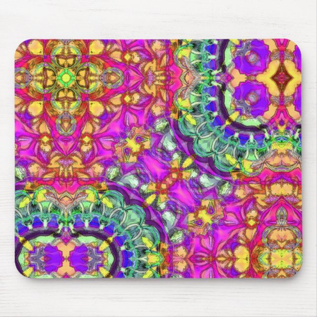 Inked Pink Abstract Mousepad (Front)