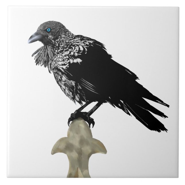 Inked Raven Ceramic Tile (Front)