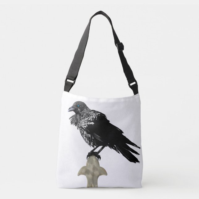 Inked Raven Crossbody Bag (Front)