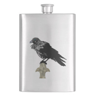 Inked Raven Hip Flask