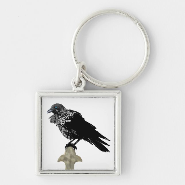 Inked Raven Key Ring (Front)