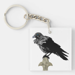 Inked Raven Key Ring
