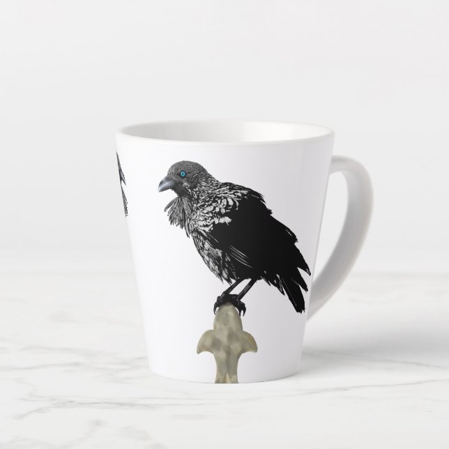 Inked Raven Latte Mug (Right Angle)