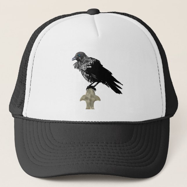 Inked Raven Trucker Hat (Front)