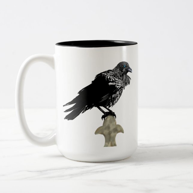 Inked Raven Two-Tone Coffee Mug (Left)
