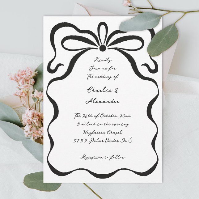 Inked Ribbons and Bow Invitation (Creator Uploaded)