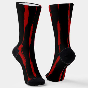 Inked Stripes in Red Socks