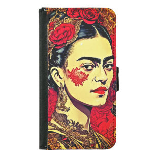 Inkpunk Elegance: Frida Kahlo Samsung Galaxy S5 Wallet Case