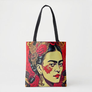 Inkpunk Elegance: Frida Kahlo Tote Bag