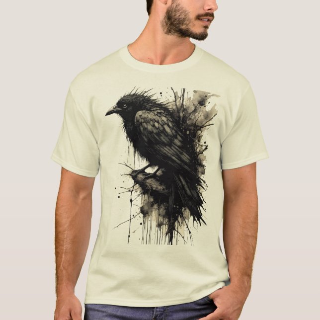 Inkstorm Crow Silence Before the Caw T-Shirt (Front)