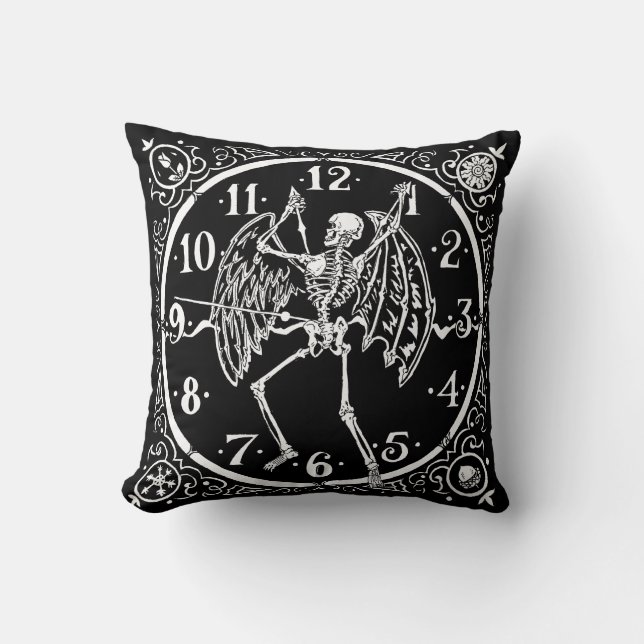 Inktober 2018 Day 14 - Mortal Clock Cushion (Front)