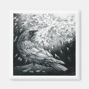 Inktober 2018 Day 19 - Birds of Death and Rebirth Magnet