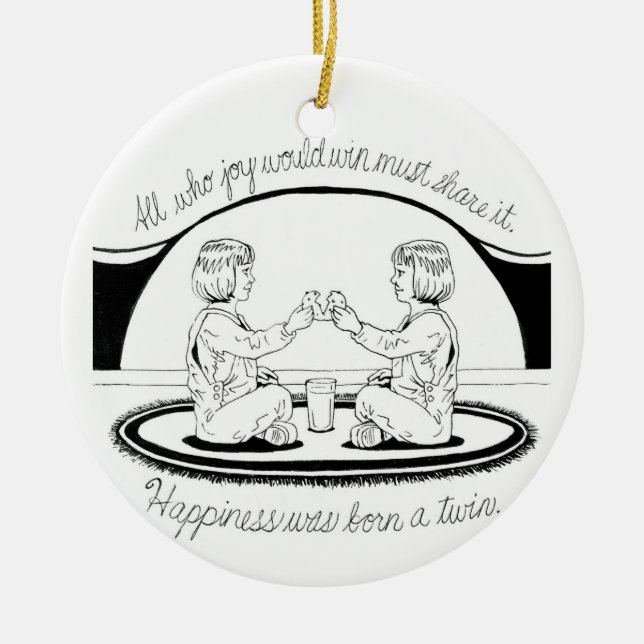 Inktober 2018 Day 29 - Share Joy Ceramic Ornament (Front)
