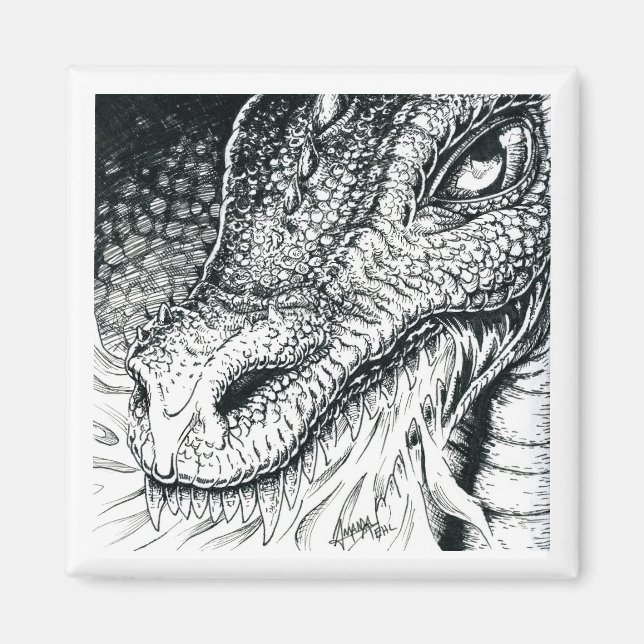 Inktober 2018 Day 3 - Dragon Roast Magnet (Front)
