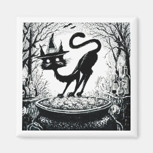 Inktober 2018 Day 4 - Witching Cat Magnet