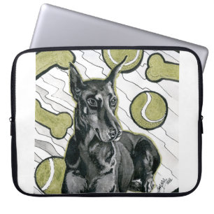 Inktober 2018 Day 6 - Pretty Doberman Dreams Laptop Sleeve