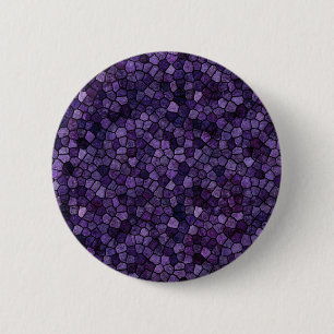 Inkwell Blue Cobbled Patchwork Terrazo Pattern 6 Cm Round Badge