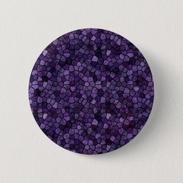 Inkwell Blue Cobbled Patchwork Terrazo Pattern 6 Cm Round Badge (Front)