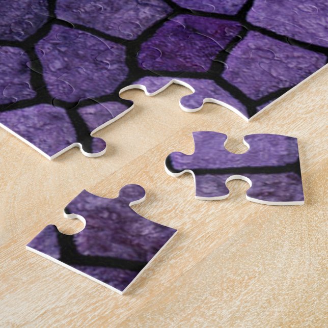 Inkwell Blue Cobbled Patchwork Terrazo Pattern Jigsaw Puzzle (Side)