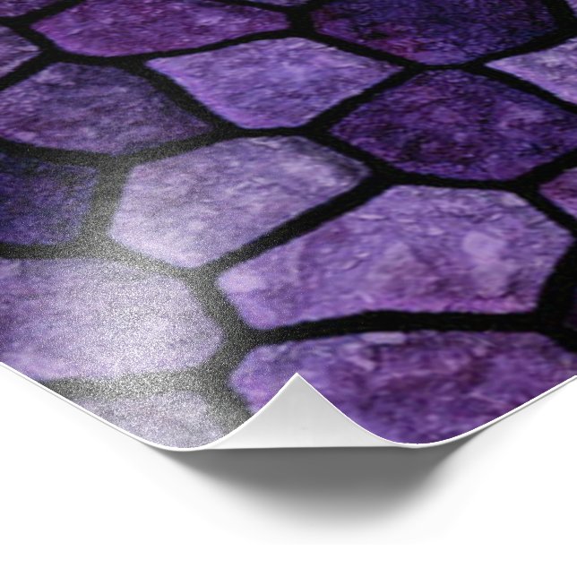 Inkwell Blue Cobbled Patchwork Terrazo Pattern Photo Print (Corner)