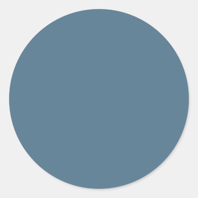 Inky Blue Solid Colour Classic Round Sticker (Front)